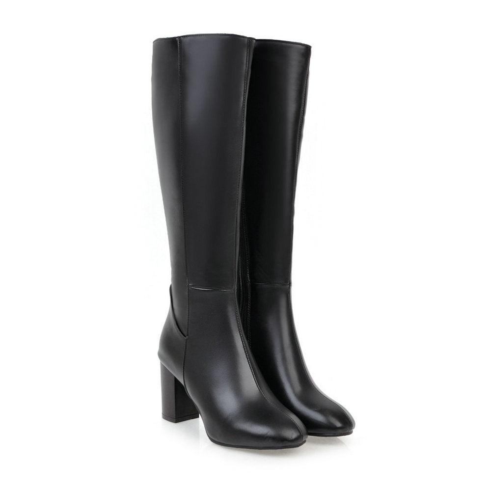 Vegan Leather Boots with Zipper