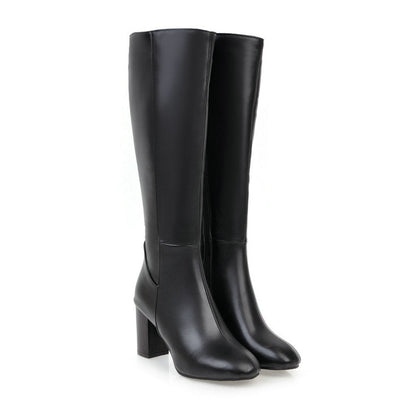 Vegan Leather Boots with Zipper