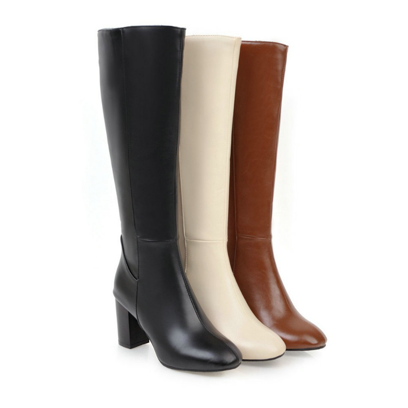 Vegan Leather Boots with Zipper