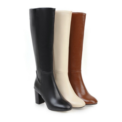 Vegan Leather Boots with Zipper