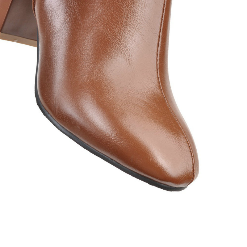 Vegan Leather Boots with Zipper