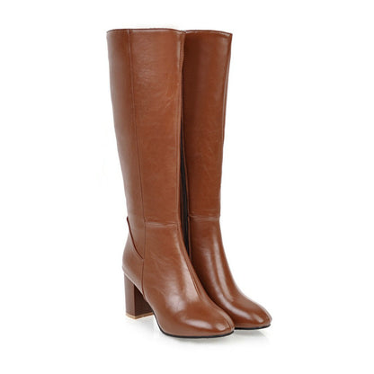 Vegan Leather Boots with Zipper