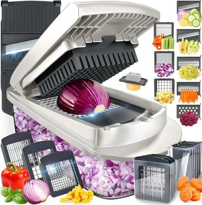 Vegetable Slicer | Dicing, Slicing and Grating | Catch Container & Safety Holder