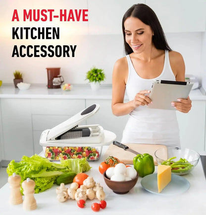 Vegetable Slicer | Dicing, Slicing and Grating | Catch Container & Safety Holder