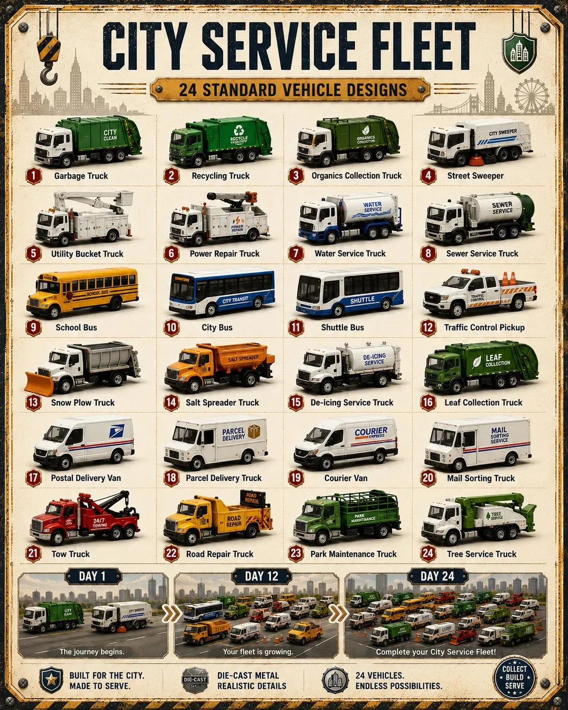 Vehicles Advent Calendar – 24 Days with Buildable Vehicles