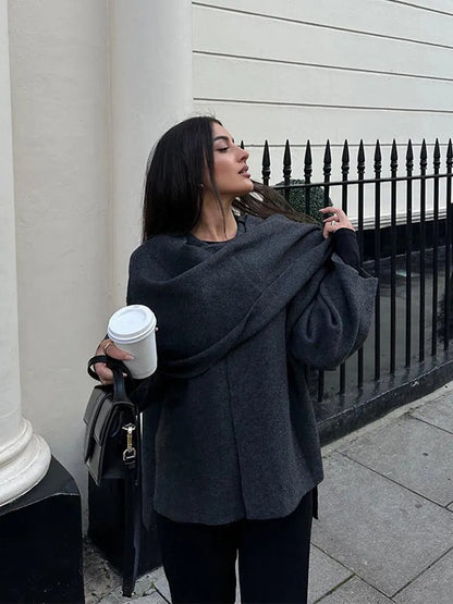 Warm Chic Asymmetrical Poncho