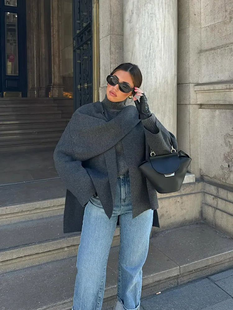 Warm Chic Asymmetrical Poncho