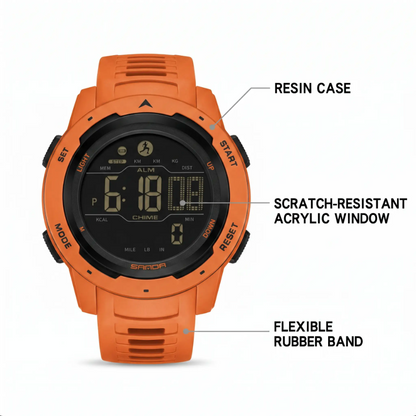 Waterproof Military Digital Pedometer Watch