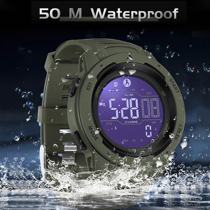 Waterproof Military Digital Pedometer Watch