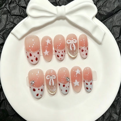 Whimsical Cherry Blossom Press-On Nail Art Set