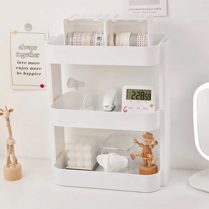 White Rounded Desk Storage Shelf