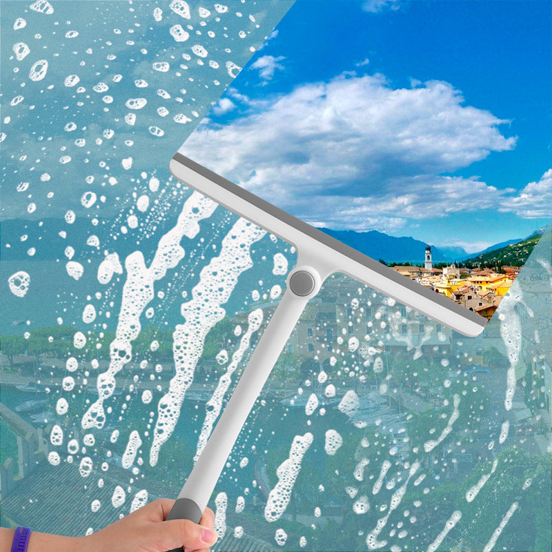 Window and Shower Squeegee with Silicone Blade, Pivoting Joint and Ergonomic Non-Slip Handle