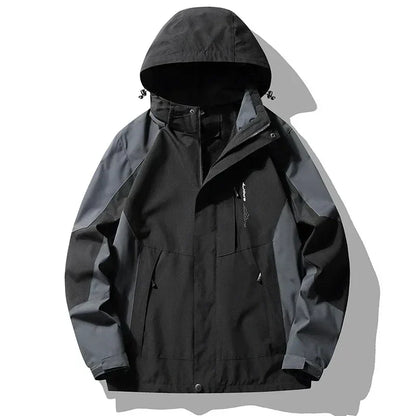 Windproof Waterproof Windbreaker Jacket with Detachable Hood