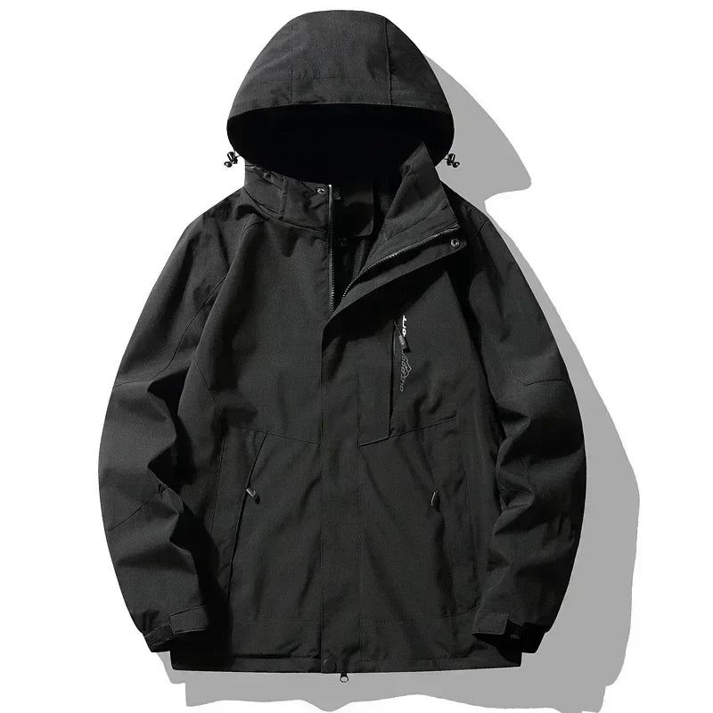 Windproof Waterproof Windbreaker Jacket with Detachable Hood