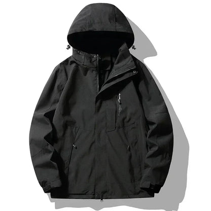 Windproof Waterproof Windbreaker Jacket with Detachable Hood