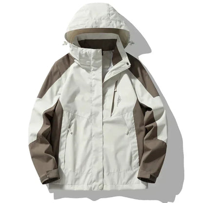 Windproof Waterproof Windbreaker Jacket with Detachable Hood