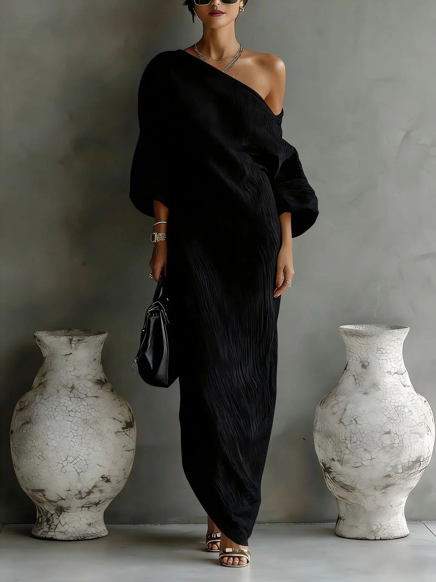 Women's Asymmetrical Linen Maxi Dress