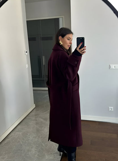 Women's Belted Long Winter Coat
