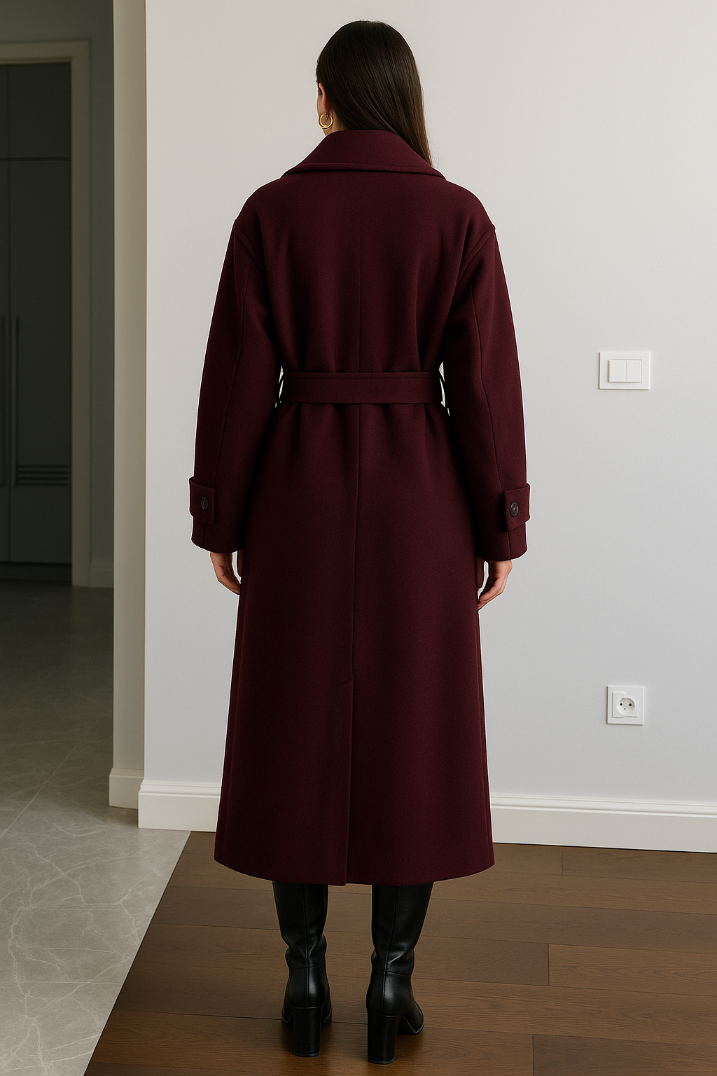 Women's Belted Long Winter Coat