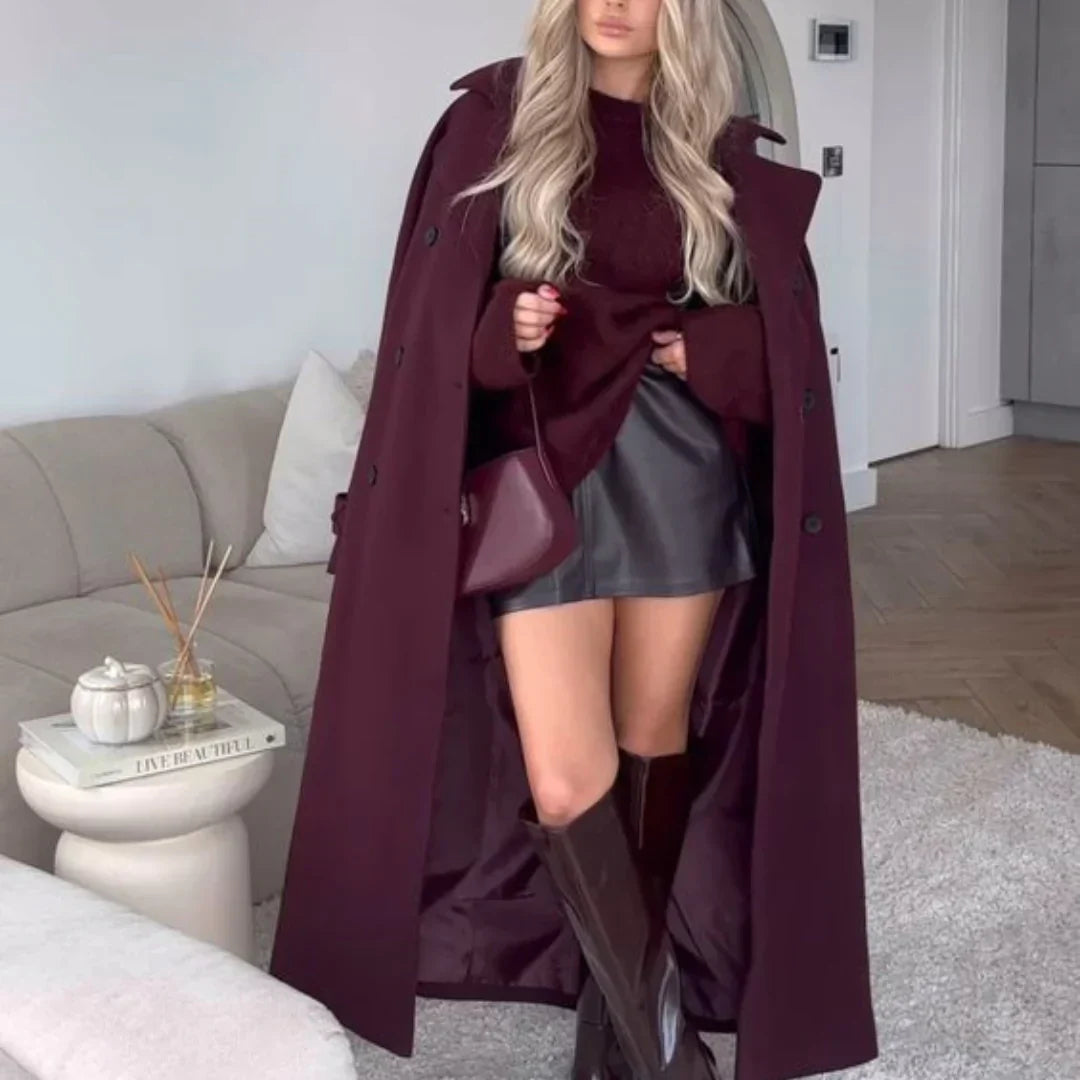 Women's Belted Long Winter Coat