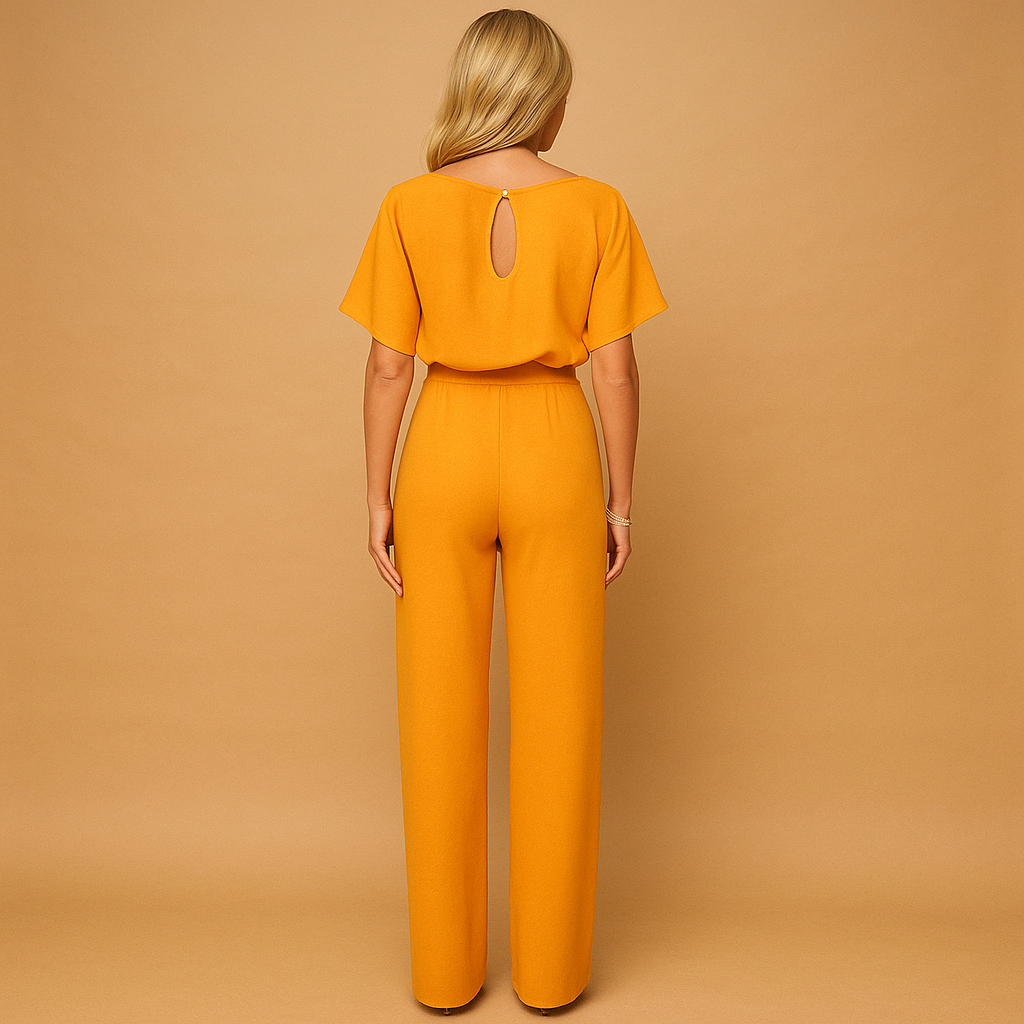 Women's Boat Neck Wide Leg Jumpsuit