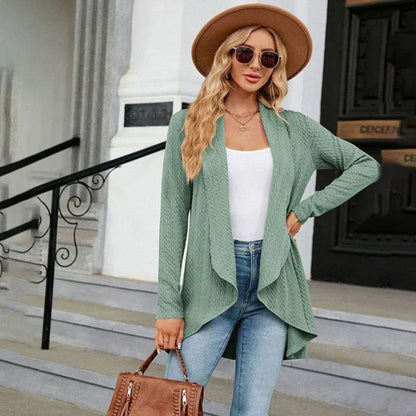 Women's Cable-Knit Open-Front Long-Sleeve Cardigan