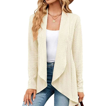 Women's Cable-Knit Open-Front Long-Sleeve Cardigan