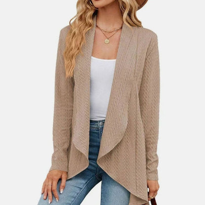 Women's Cable-Knit Open-Front Long-Sleeve Cardigan