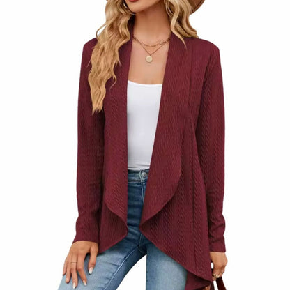 Women's Cable-Knit Open-Front Long-Sleeve Cardigan