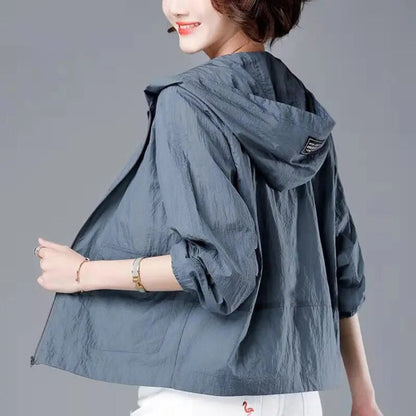 Women's Casual Hooded Rain Jacket