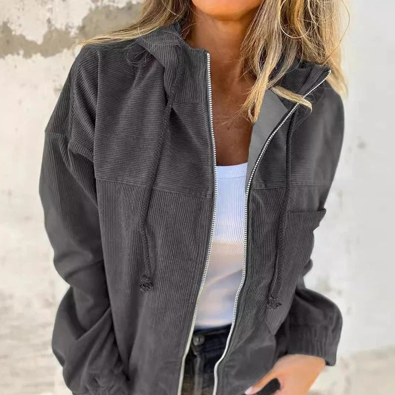 Women's Casual Hooded Zip-Up Jacket