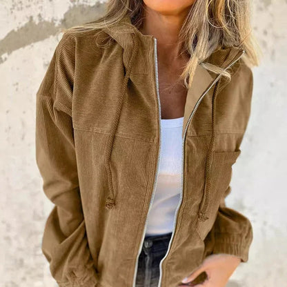 Women's Casual Hooded Zip-Up Jacket