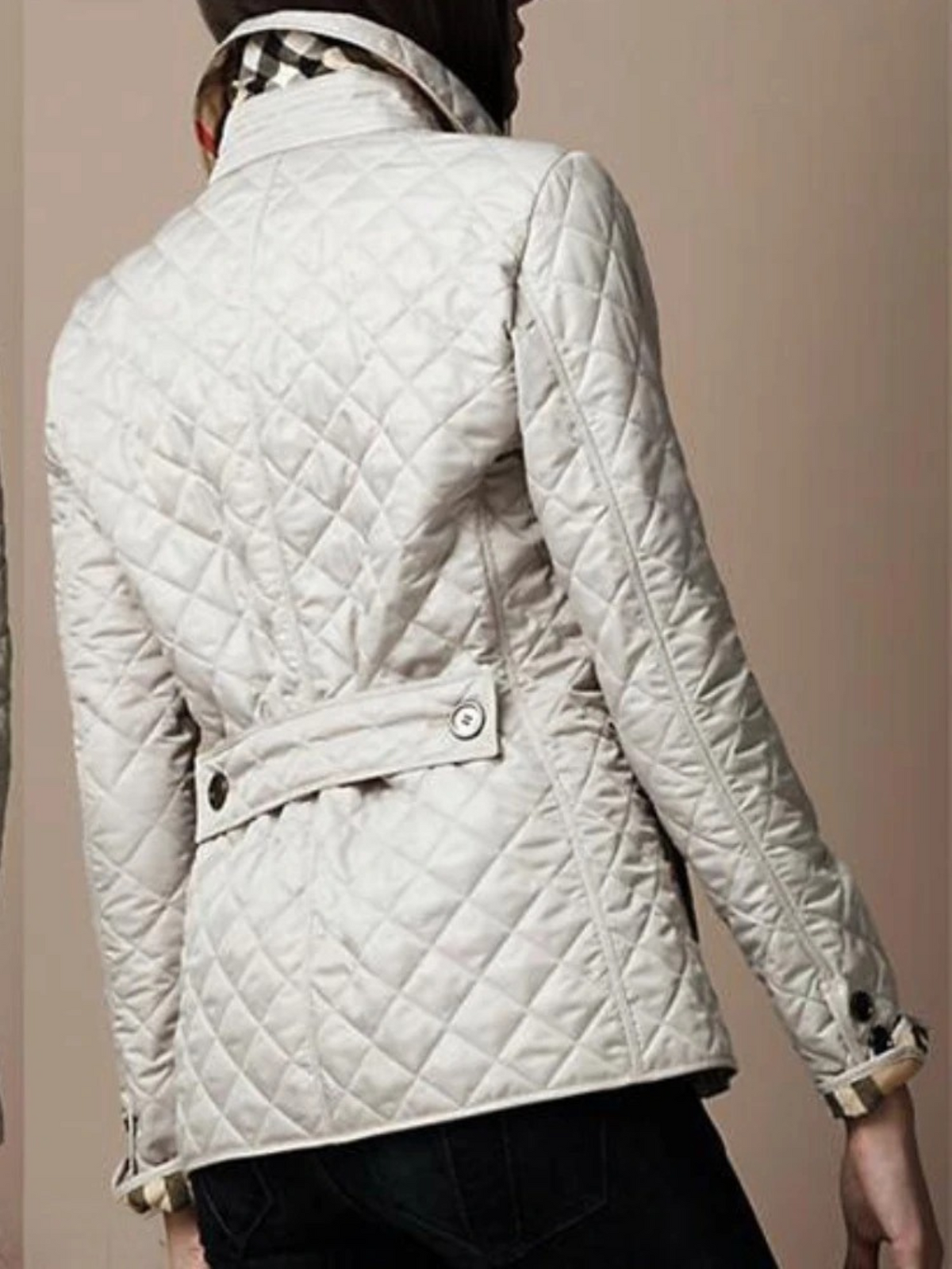 Women's Casual Quilted Jacket with Turn-Down Collar