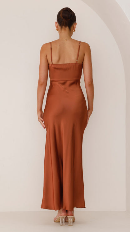 Women's Cowl Neck Maxi Slip Dress