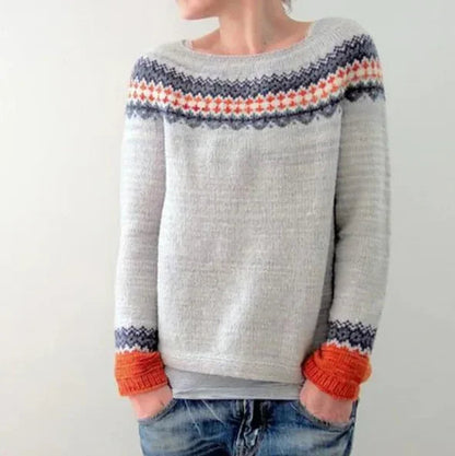 Women's Crew Neck Fair Isle Sweater