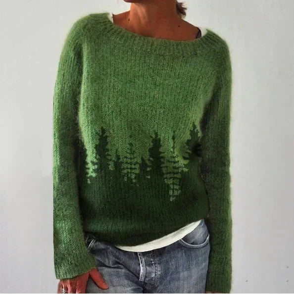 Women's Crew Neck Fair Isle Sweater