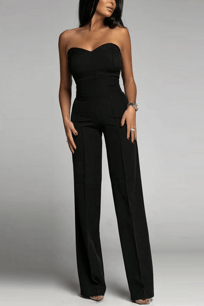 Women's Elegant Strapless Jumpsuit Set