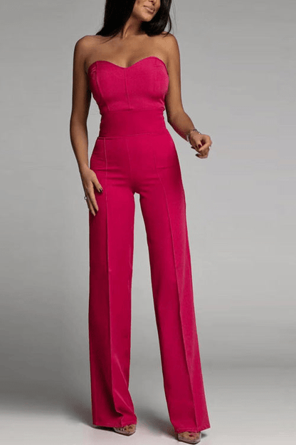 Women's Elegant Strapless Jumpsuit Set