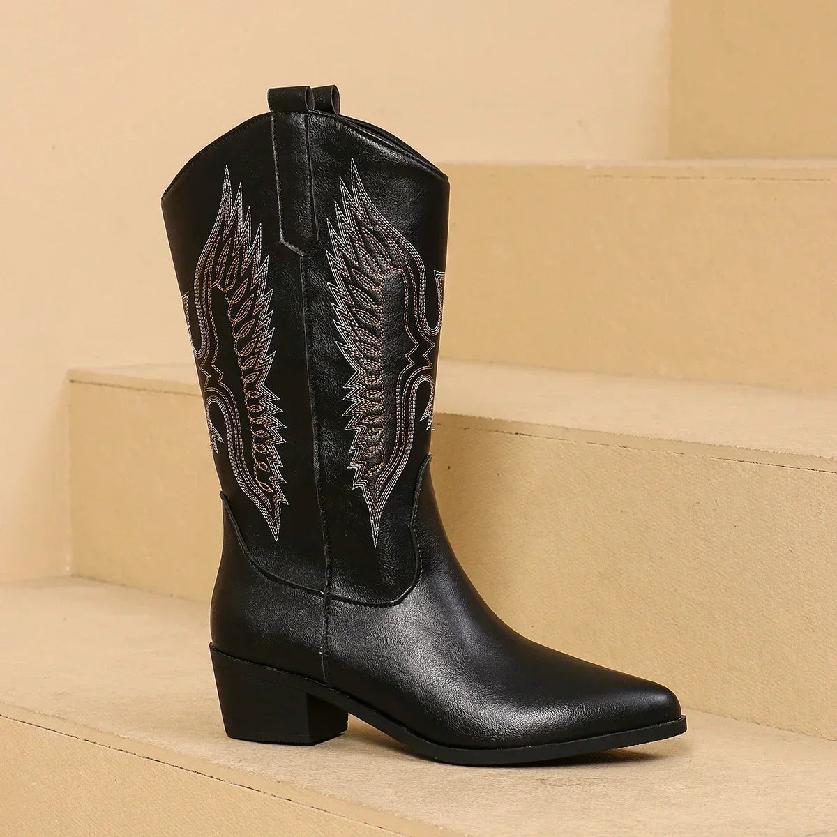 Women's Embroidered Pointed-Toe Boots
