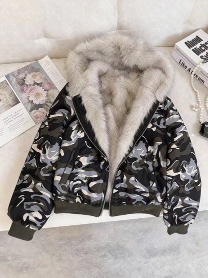 Women's Faux Fur Bomber Jacket – Chic and Warm for Every Season