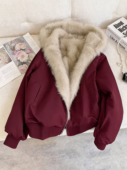 Women's Faux Fur Bomber Jacket – Chic and Warm for Every Season