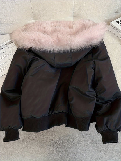 Women's Faux Fur Bomber Jacket – Chic and Warm for Every Season