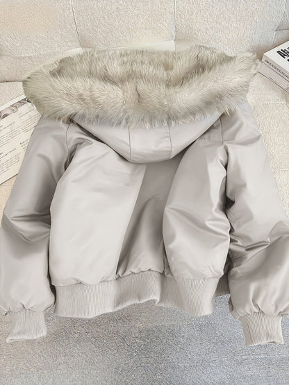 Women's Faux Fur Bomber Jacket – Chic and Warm for Every Season