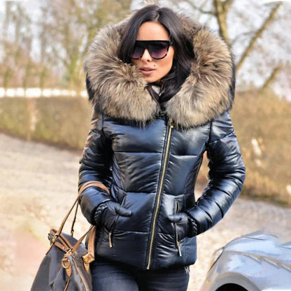 Women's Faux Fur Hood Puffer Jacket