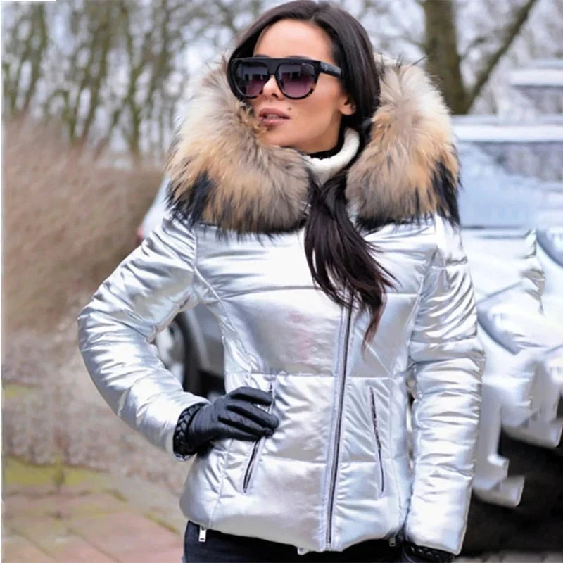 Women's Faux Fur Hood Puffer Jacket