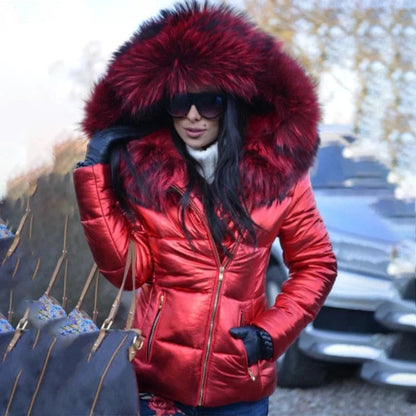 Women's Faux Fur Hood Puffer Jacket