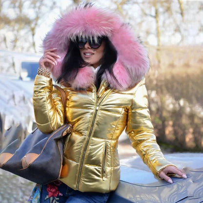 Women's Faux Fur Hood Puffer Jacket