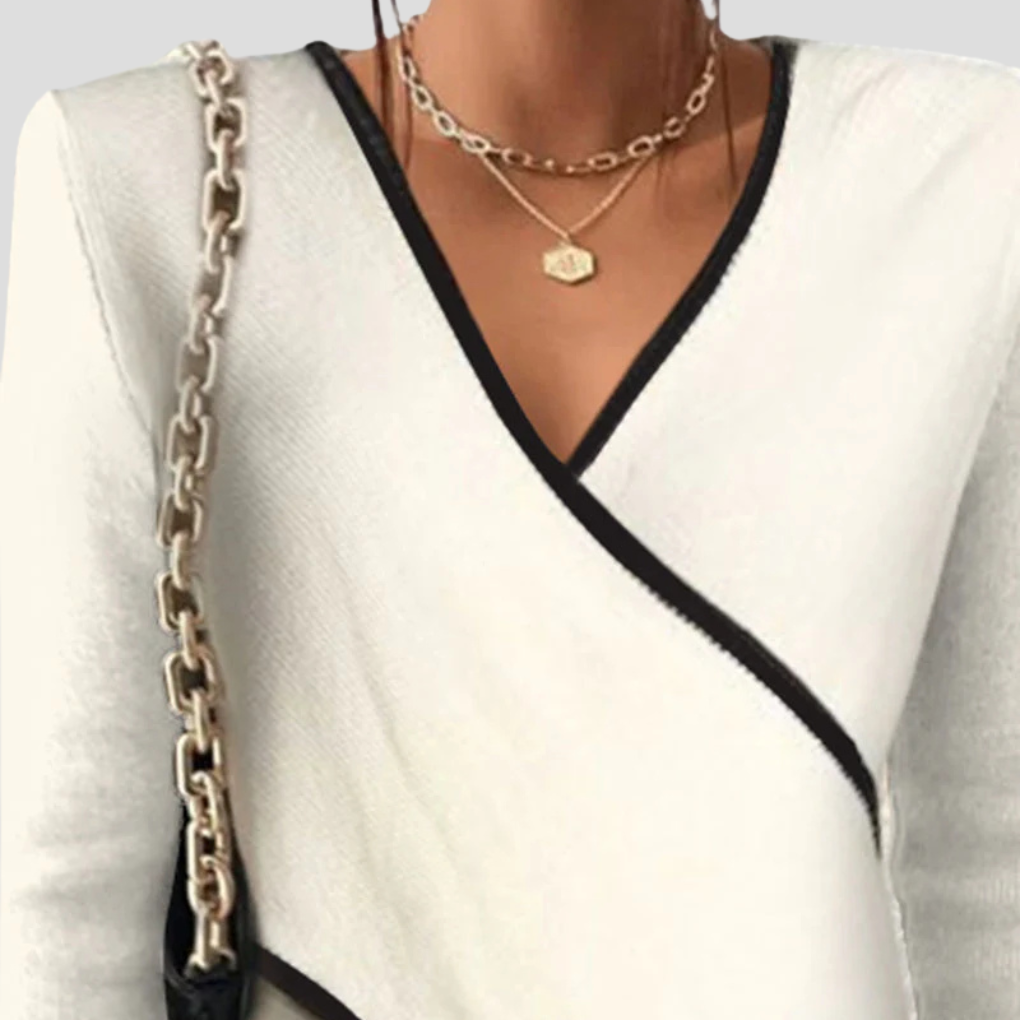 Women's Fine-Knit V-Neck Sweater