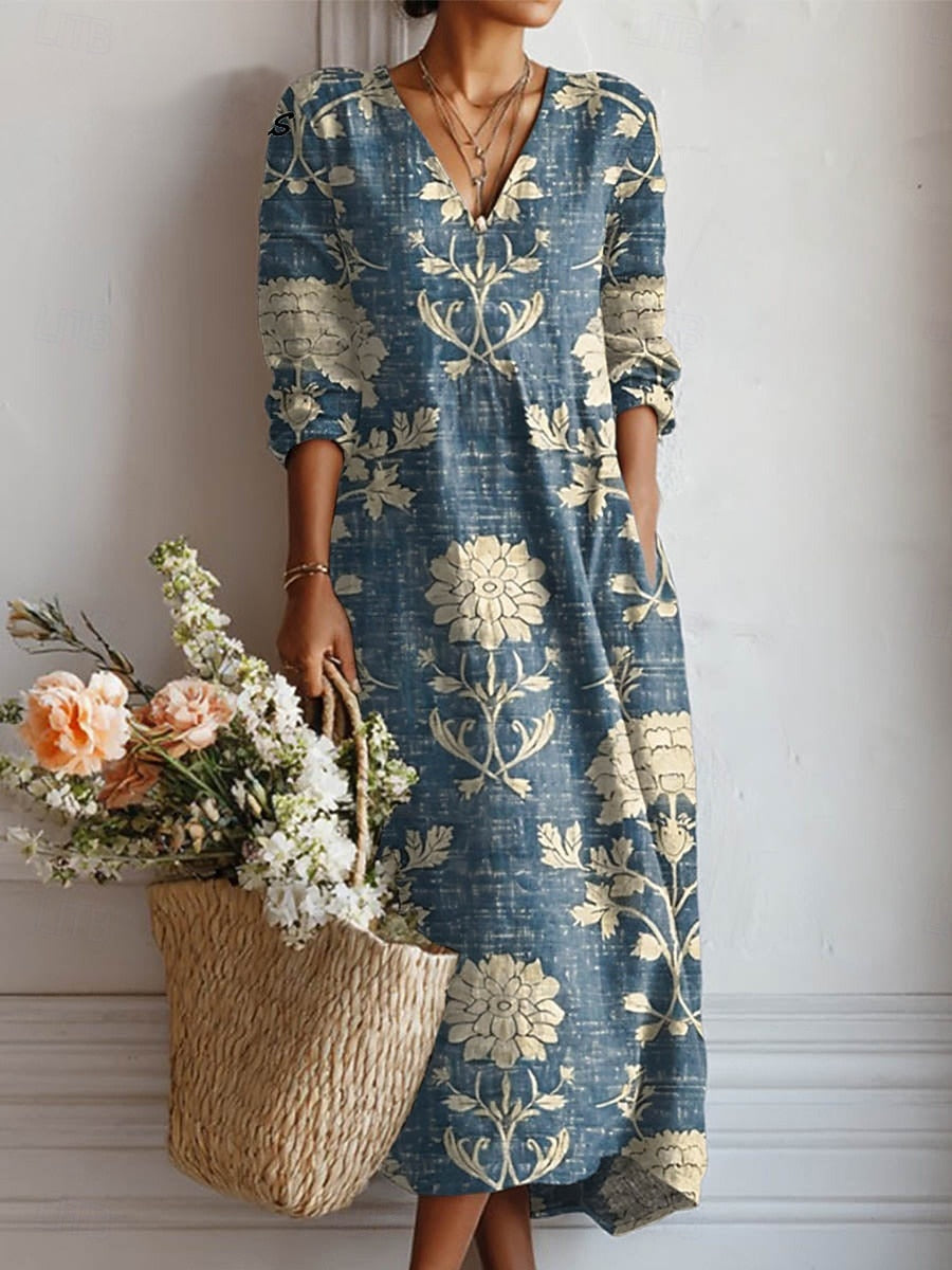 Women's Floral A-line Maxi Dress