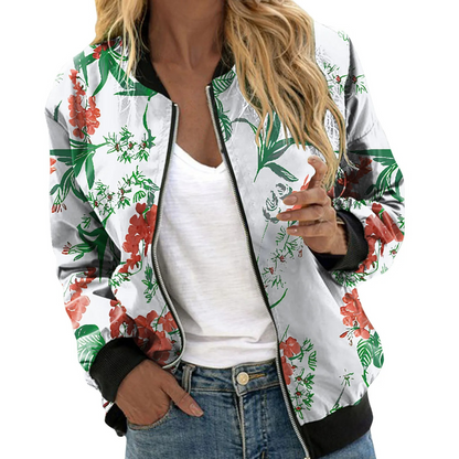 Women's Floral Print Bomber Jacket